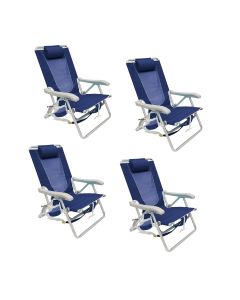 GCI Outdoor Backpack Beach Chair - Nautical Blue (Set of 4)
