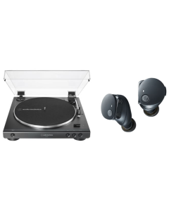 Audio Technica Fully Automatic Belt-Drive Turntable & Wireless Earbuds - BUNDLE