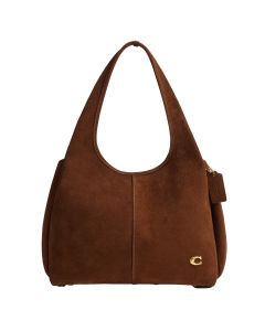 COACH Suede Lana Shoulder Bag - Warm Brown/Brass