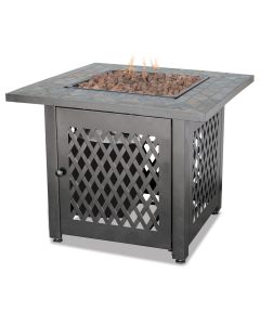Mr. Bar-B-Q Endless Summer - LP Gas Outdoor Fire Pit w/Slate Tile Mantel