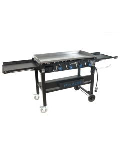 Razor 4-Burner Griddle Grill w/Foldable Shelves (Includes Condiment Tray & Wind Guards)