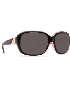 Costa Del Mar Gannet Sunglasses – (Frame) Shiny Black, Hibiscus; (Lens) Gray, 580G