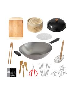 Joyce Chen - 12-Piece Professional Series Uncoated 14-Inch Wok Bundle