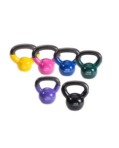 Body-Solid Vinyl Coated Kettlebell Set Singles - One Each: 5, 8, 10, 12, 15, 20 lbs