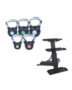 Body-Solid Tools Premium Kettlebells w/Rack 5-30 lbs