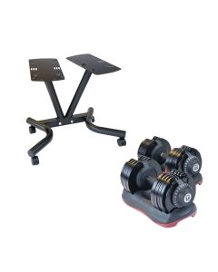 Body Solid Tools Adjustable Dumbbells Pair w/Stand