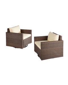 W Unlimited 360 Degree Glider Chair, Set of 2 - Dark Brown
