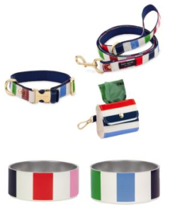 kate spade Small/Medium Pet Bowl - 2 pack, Collar, Leash & Doggie Bag Holder - BUNDLE