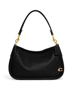 COACH Soft Pebbled Leather Cary Crossbody - Black/Brass