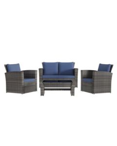 W Unlimited 4-Piece Outdoor Wicker Rattan Patio Set
