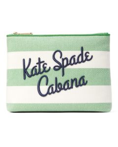 kate spade Cabana Canvas Pouch - Green Multi